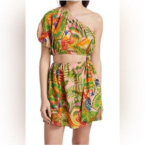 Farm Rio one shoulder printed dress